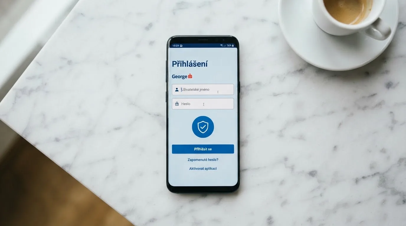 Displej mobilního telefonu s obrazovkou přihlášení přes BankID — logo služby, pole pro přístupové údaje k internetovému bankovnictví